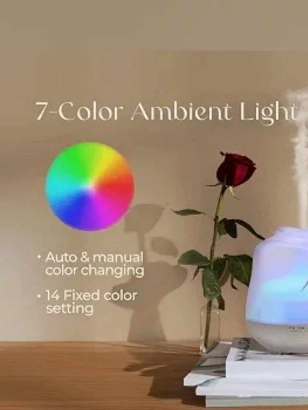 Earnest Living Rose Ultrasonic Essential Oil Diffuser + Essential Oils Bundle
